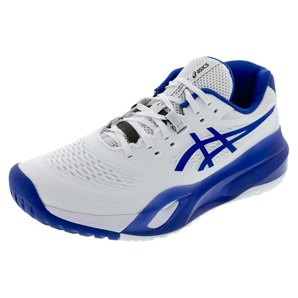 Men's GEL-Resolution X Wide Tennis Shoes White and Dark Cobalt