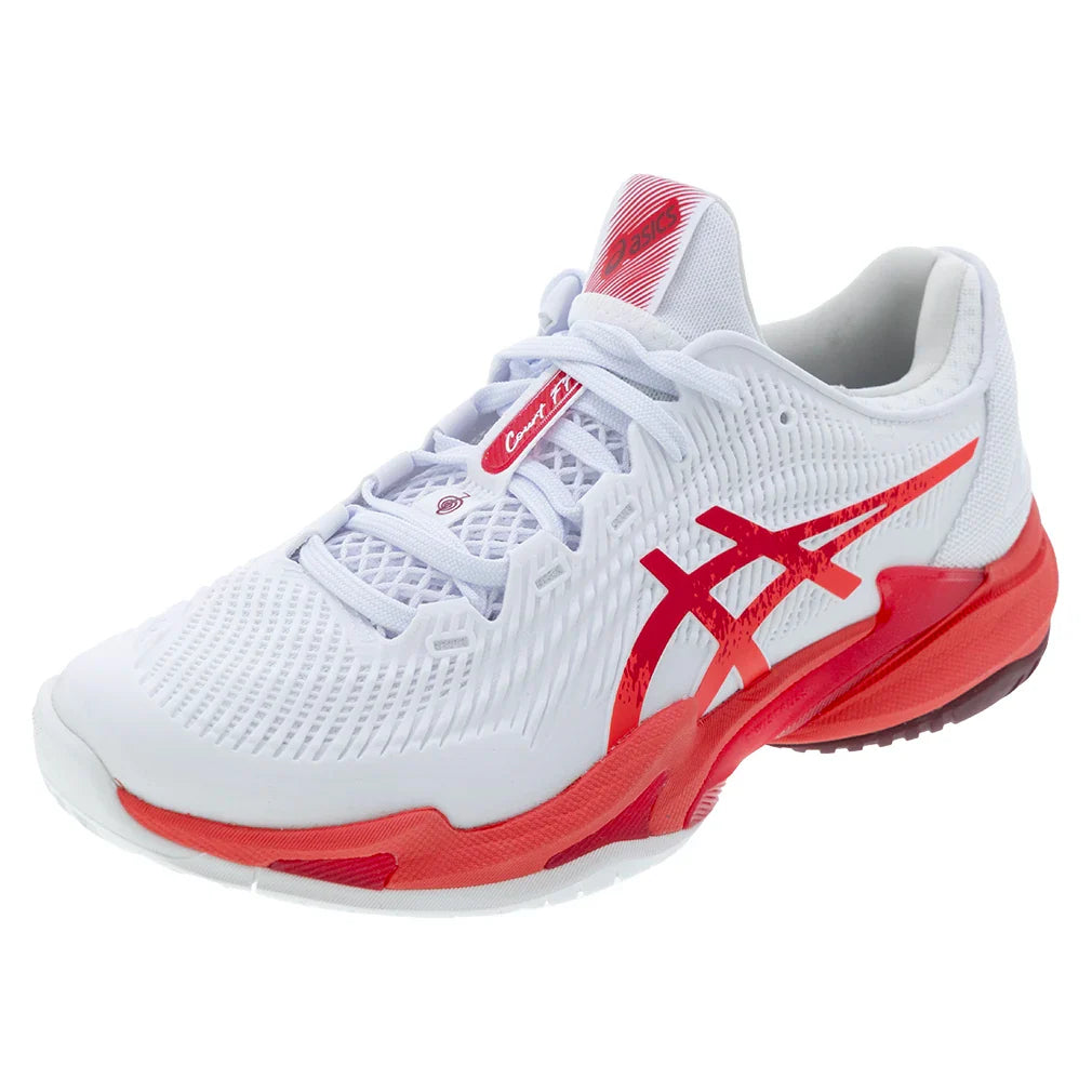 Men's Court FF 3 Novak Tennis Shoes White and Electric Red