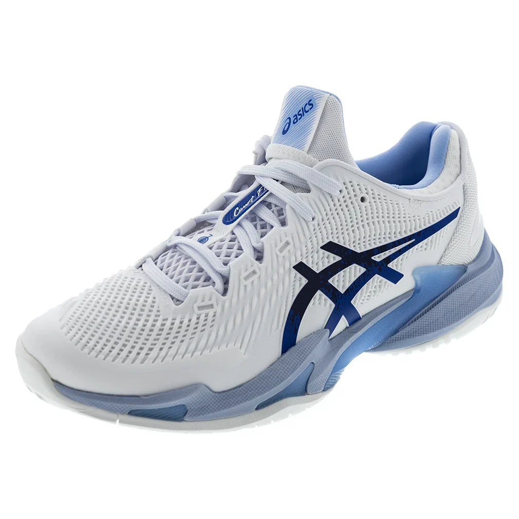 Men's Court FF 3 Novak Tennis Shoes White and Tuna Blue