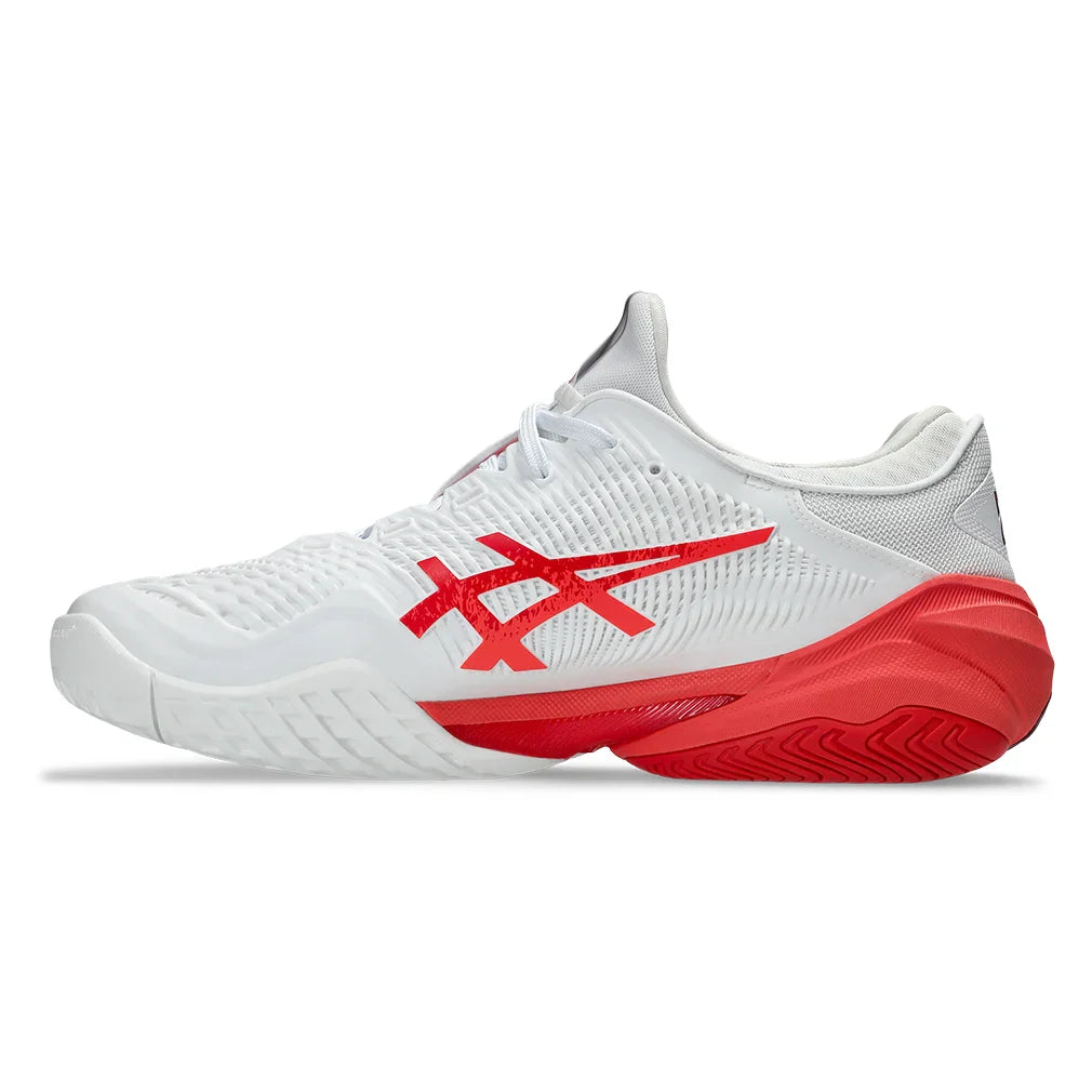 Men's Court FF 3 Novak Tennis Shoes White and Electric Red