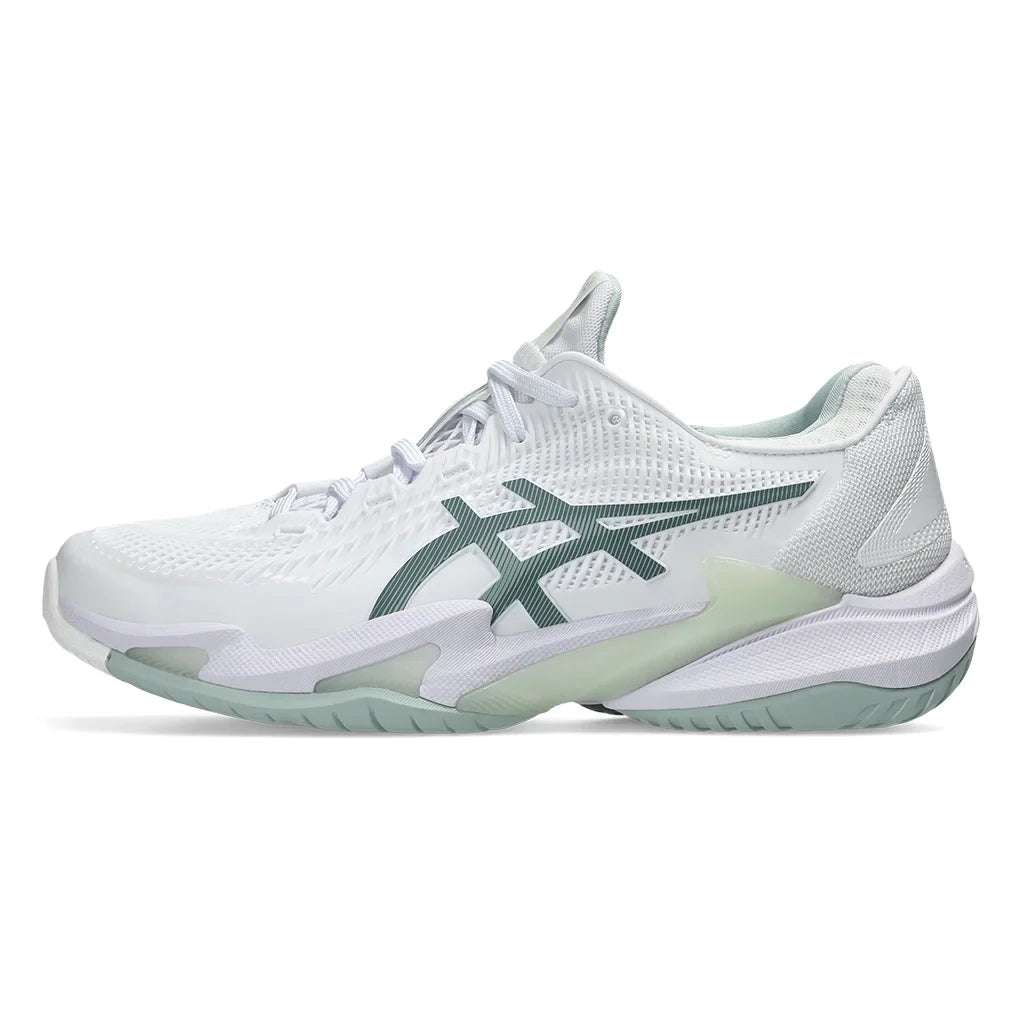 Women's Court FF 3 Tennis Shoes White and Lichen Rock