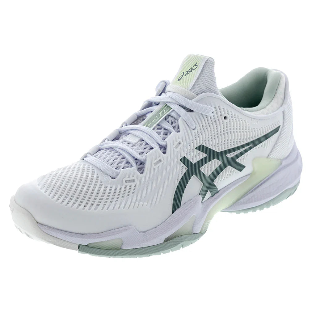 Women's Court FF 3 Tennis Shoes White and Lichen Rock