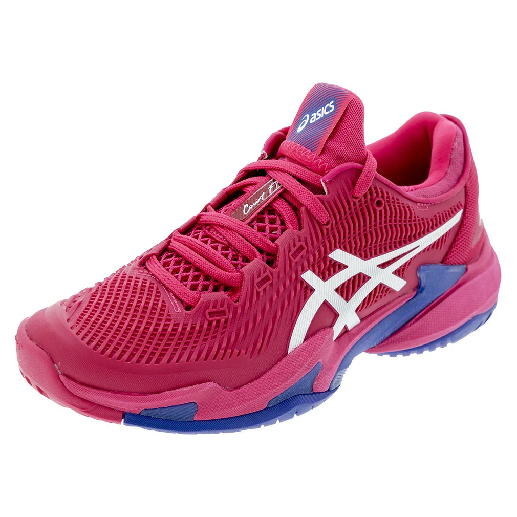 Women's Court FF 3 Tennis Shoes Bright Rose and White
