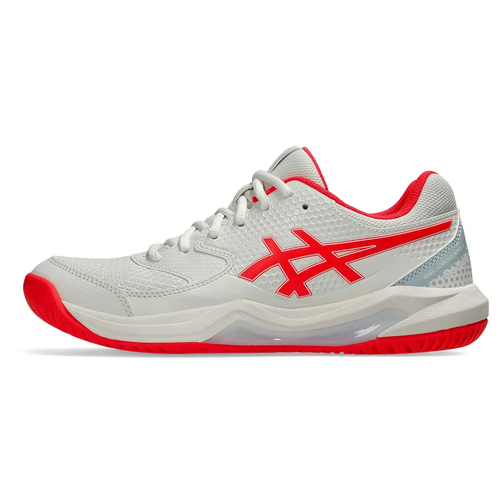 Women's GEL-Dedicate 8 Pickleball Shoes Cream and Flash Red