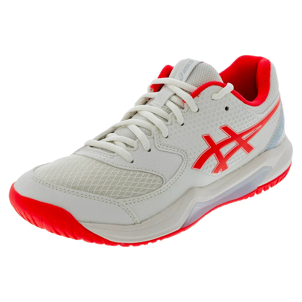 Women's GEL-Dedicate 8 Pickleball Shoes Cream and Flash Red