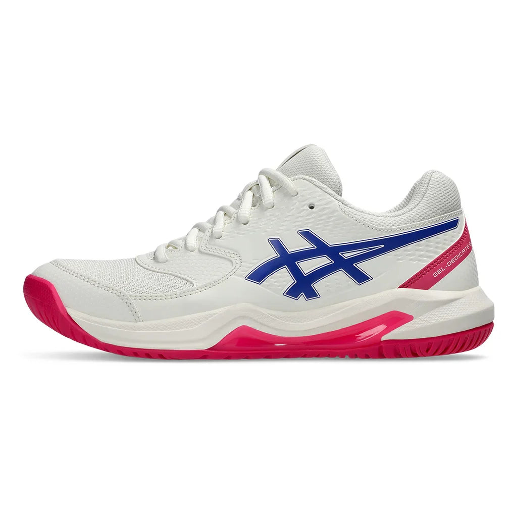 Women's GEL-Dedicate 8 Tennis Shoes Cream and Dark Cobalt
