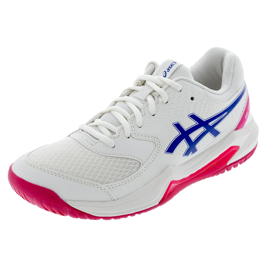 Women's GEL-Dedicate 8 Tennis Shoes Cream and Dark Cobalt