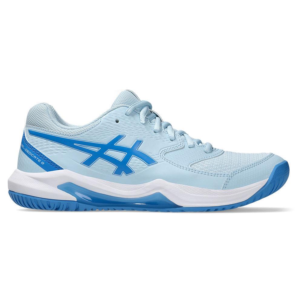 Women's GEL-Dedicate 8 Tennis Shoes Light Blue and Coast