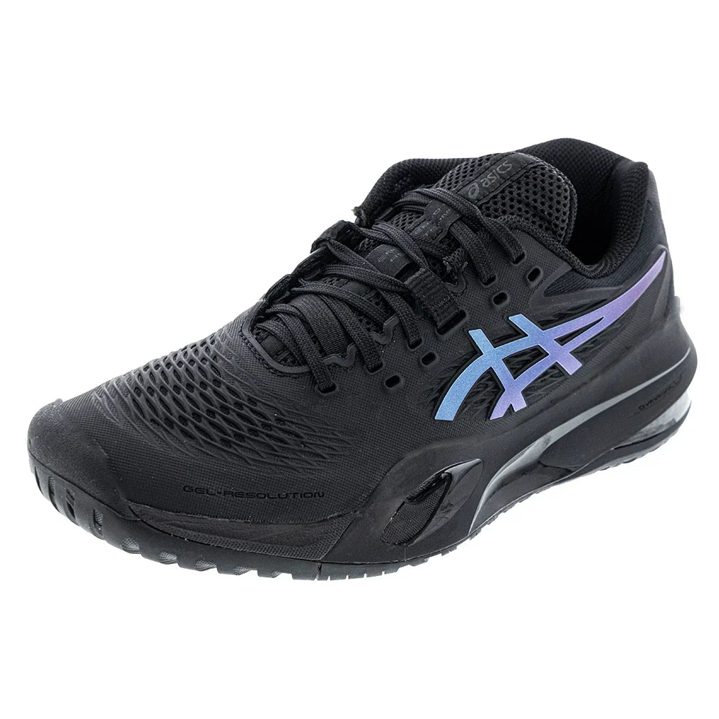 Women's Night Energy GEL-Resolution X Tennis Shoes Black and Prism Blue