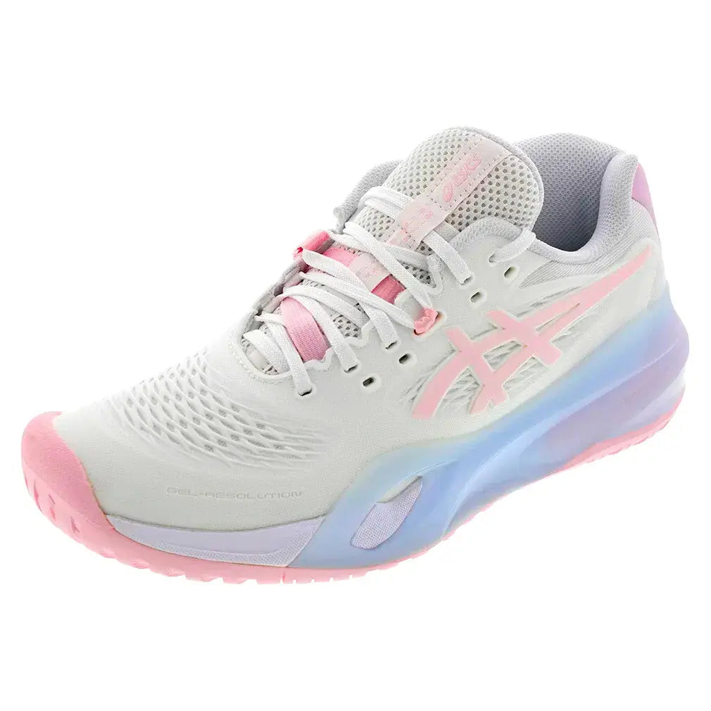 Women's GEL-Resolution X Tennis Shoes White and Pink Salt