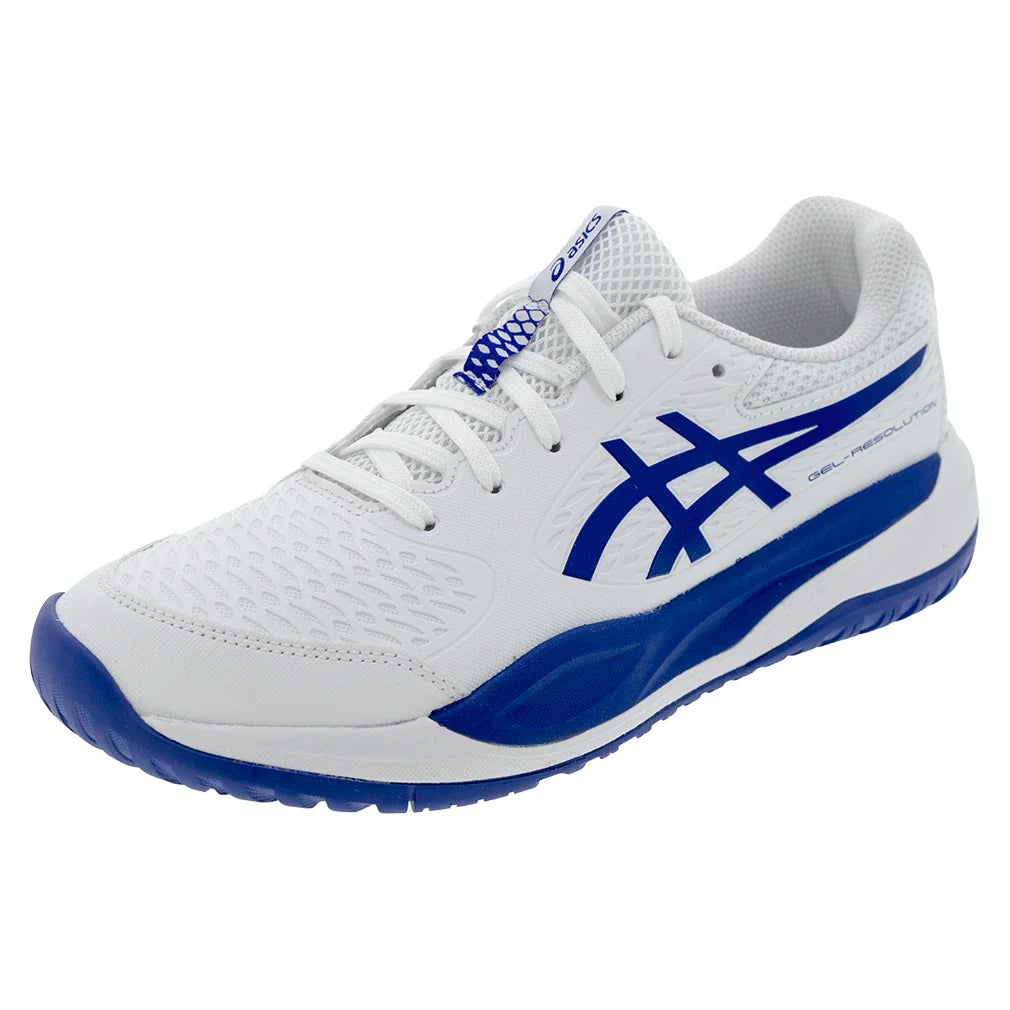 Juniors' GEL-Resolution X GS Tennis Shoes White and Dark Cobalt