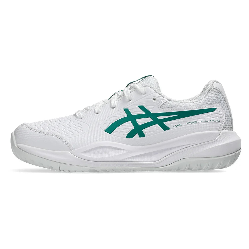 Juniors' GEL-Resolution X GS Tennis Shoes White and Pitch Green