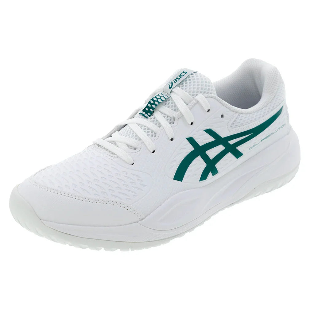 Juniors' GEL-Resolution X GS Tennis Shoes White and Pitch Green