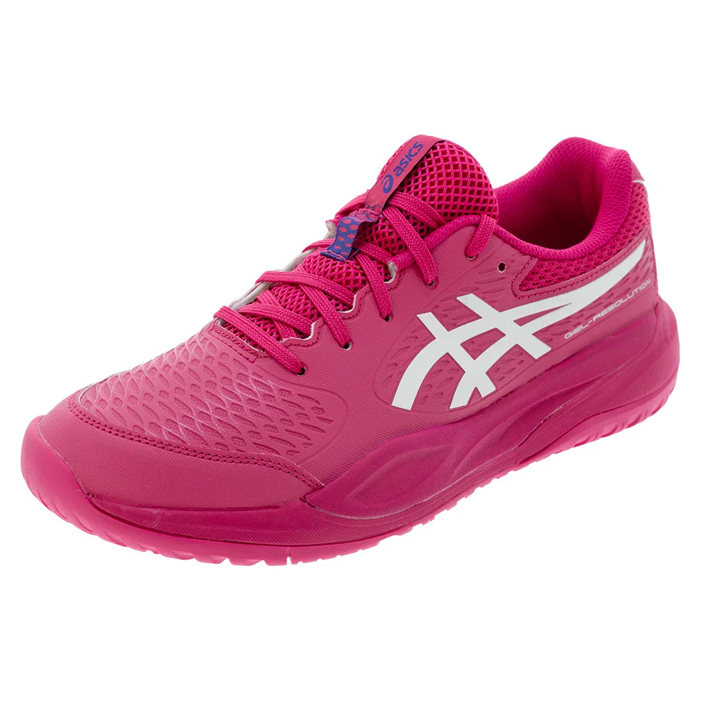 Juniors' GEL-Resolution X GS Tennis Shoes Bright Rose and Cream