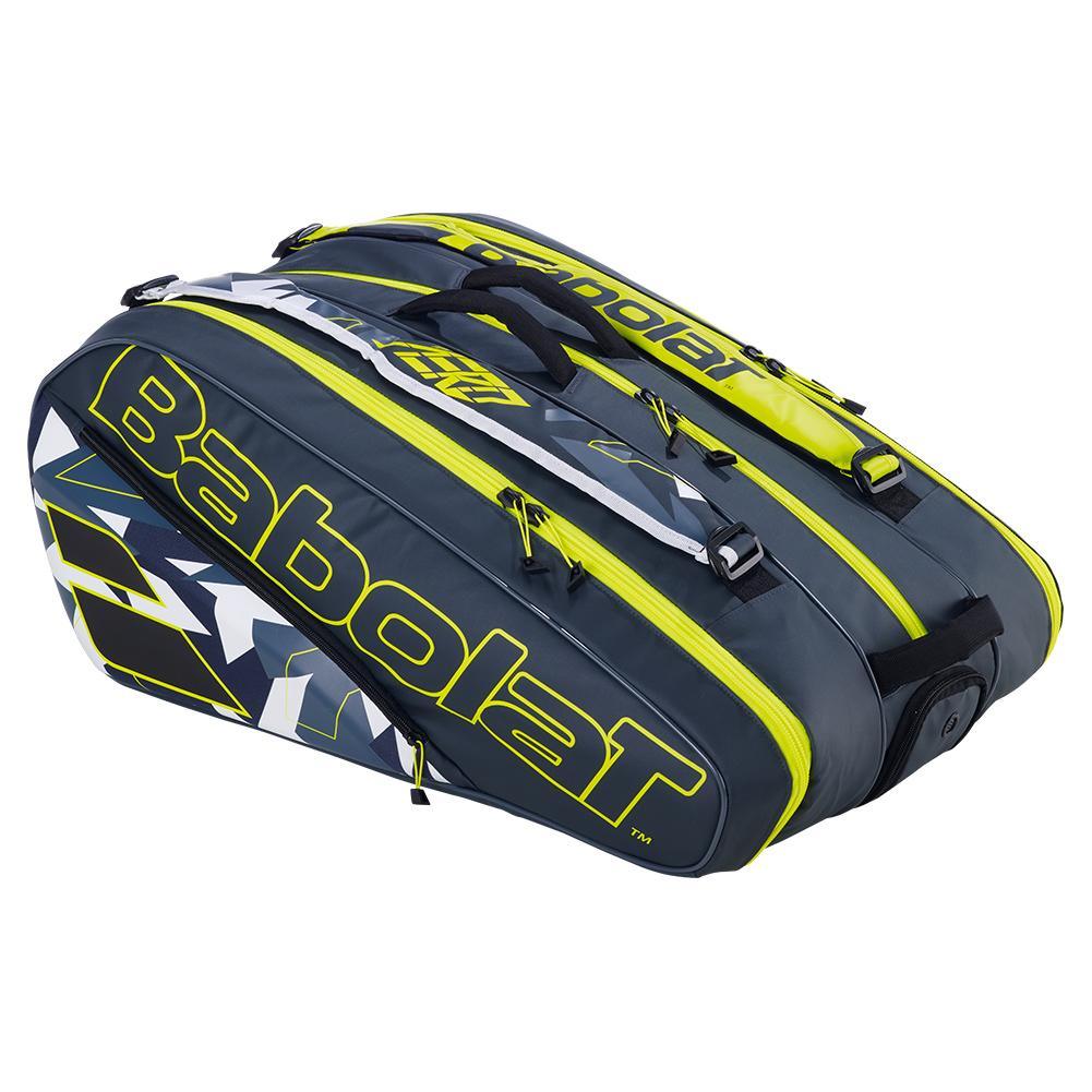 Pure Aero 12 Pack Tennis Bag Grey and Yellow