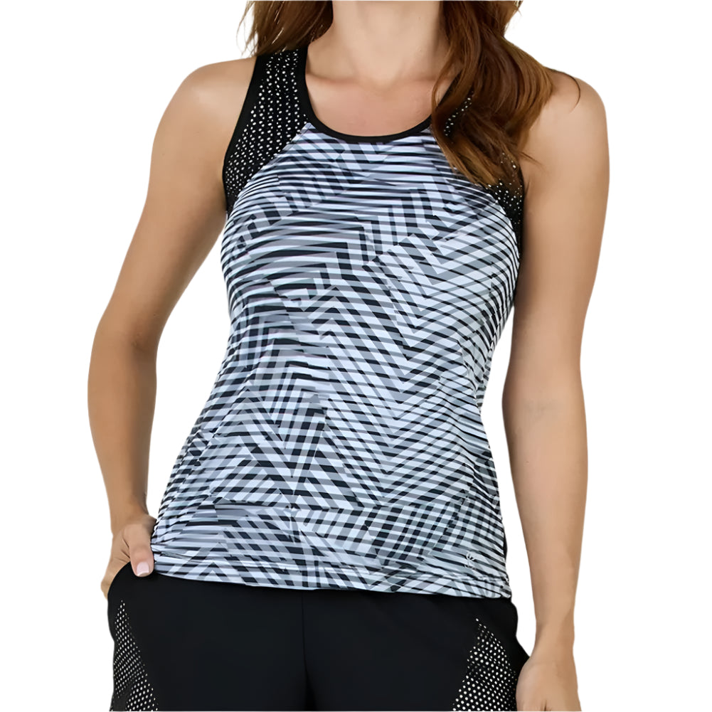 Women's Mysterious Tennis Tank Pencil Lines