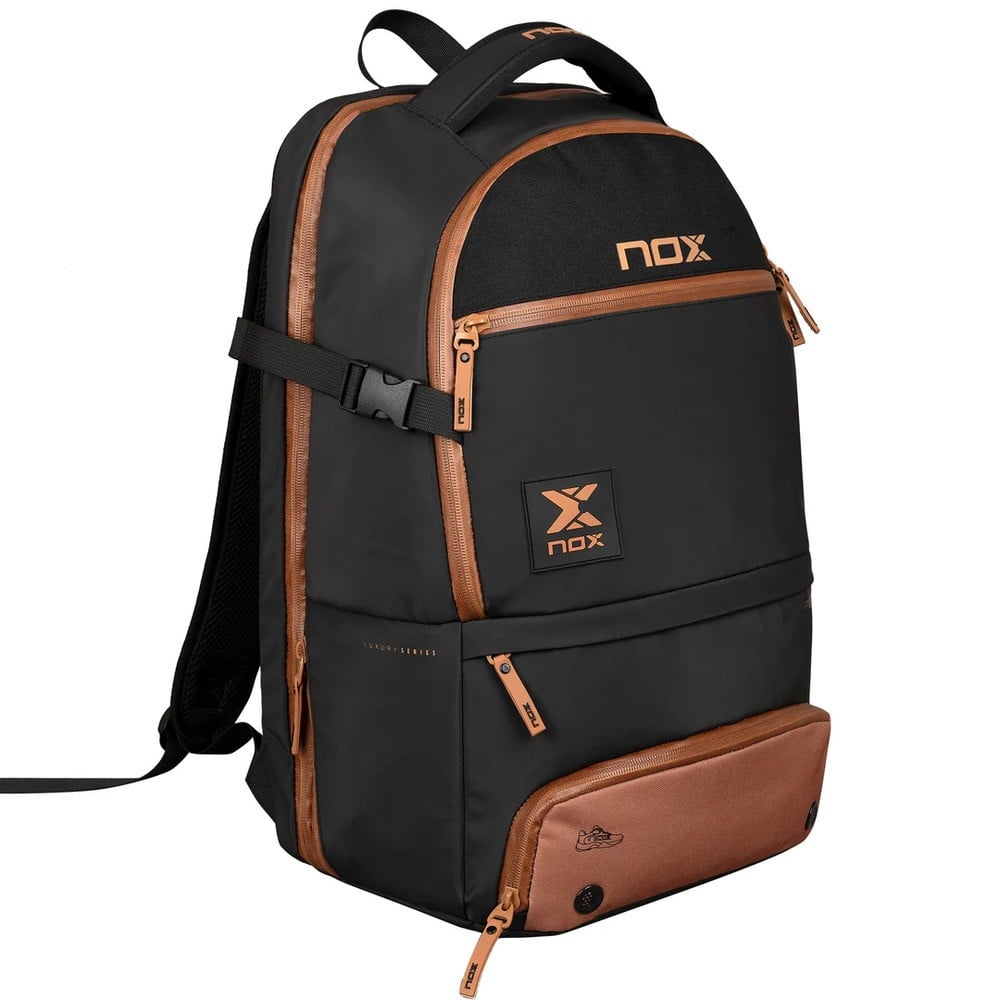 NOX LUXURY Open Series Black/Brown 2024 Backpack Padel Bag Nox