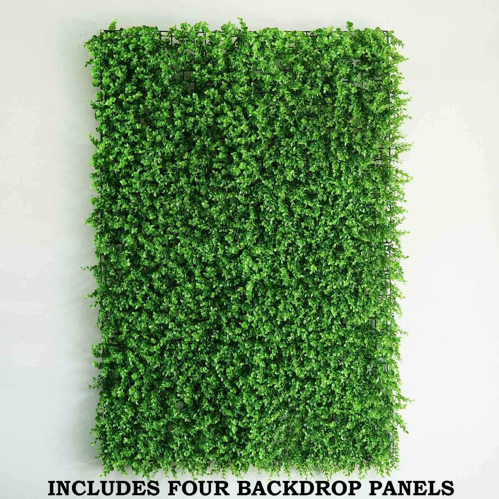 11 Sq ft. Artificial Baby Green Boxwood Hedge Garden Wall Backdrop Mat - 4 Panels - Bell Racket Store
