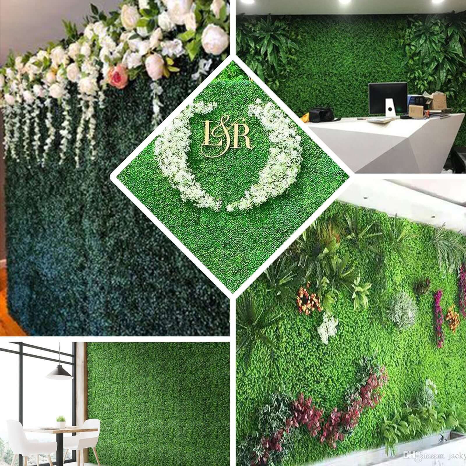 11 Sq ft. Artificial Baby Green Boxwood Hedge Garden Wall Backdrop Mat - 4 Panels - Bell Racket Store