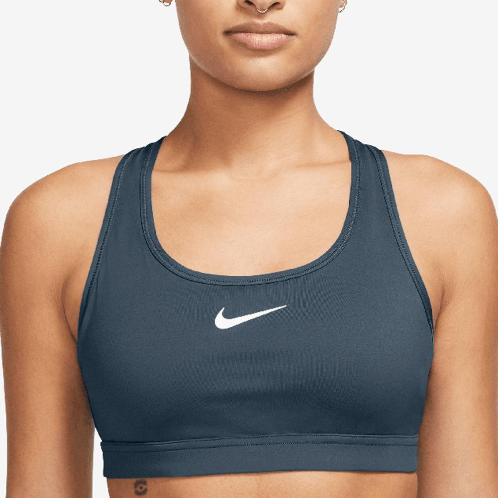 Women's Swoosh Medium Support Padded Sports Bra Armory Navy and White