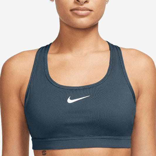 Women's Swoosh Medium Support Padded Sports Bra Armory Navy and White