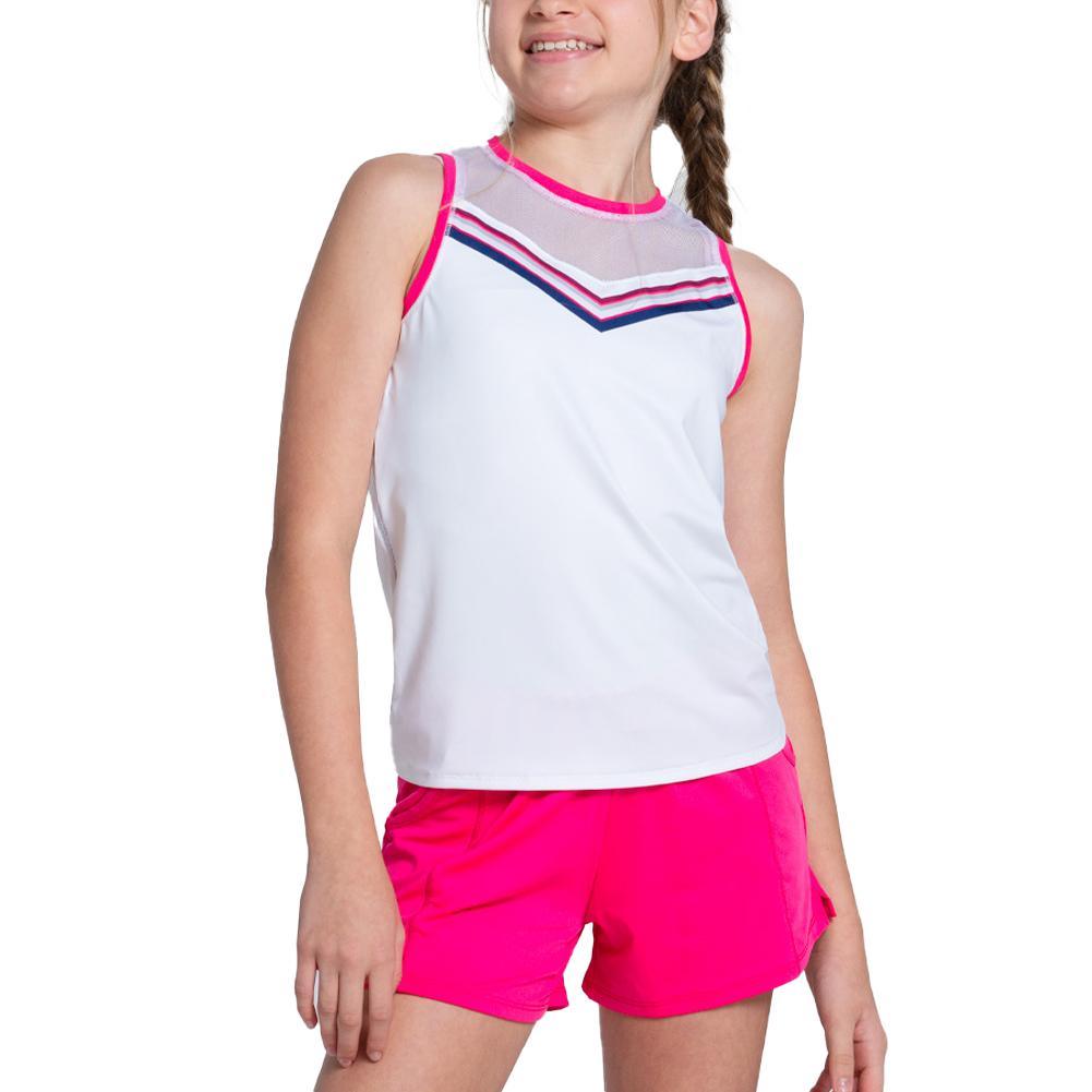 Girls' Berry Sweet Tie Back Tennis Tank White