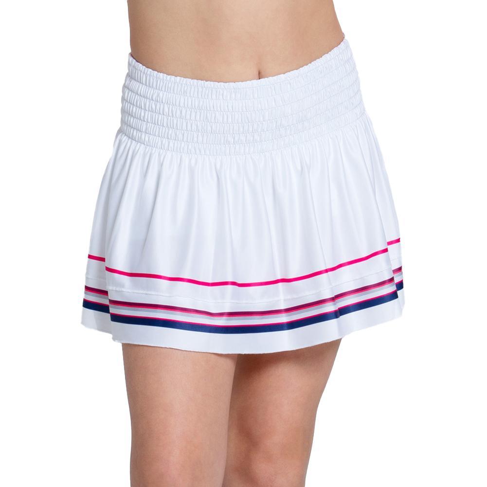 Girls' Berry Smocked Tennis Skort White