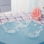 12-Pack Dessert Bowls Blossom Design Clear - Plastic Disposable Bowls for Ice Cream and Candy 3oz