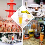 12 - Pack Plastic Champagne Flutes Clear with Rose Gold Rim - Sleek Detachable Base Disposable Champagne Glasses for Toasting & Cocktail Parties 5oz - Bell Racket Store