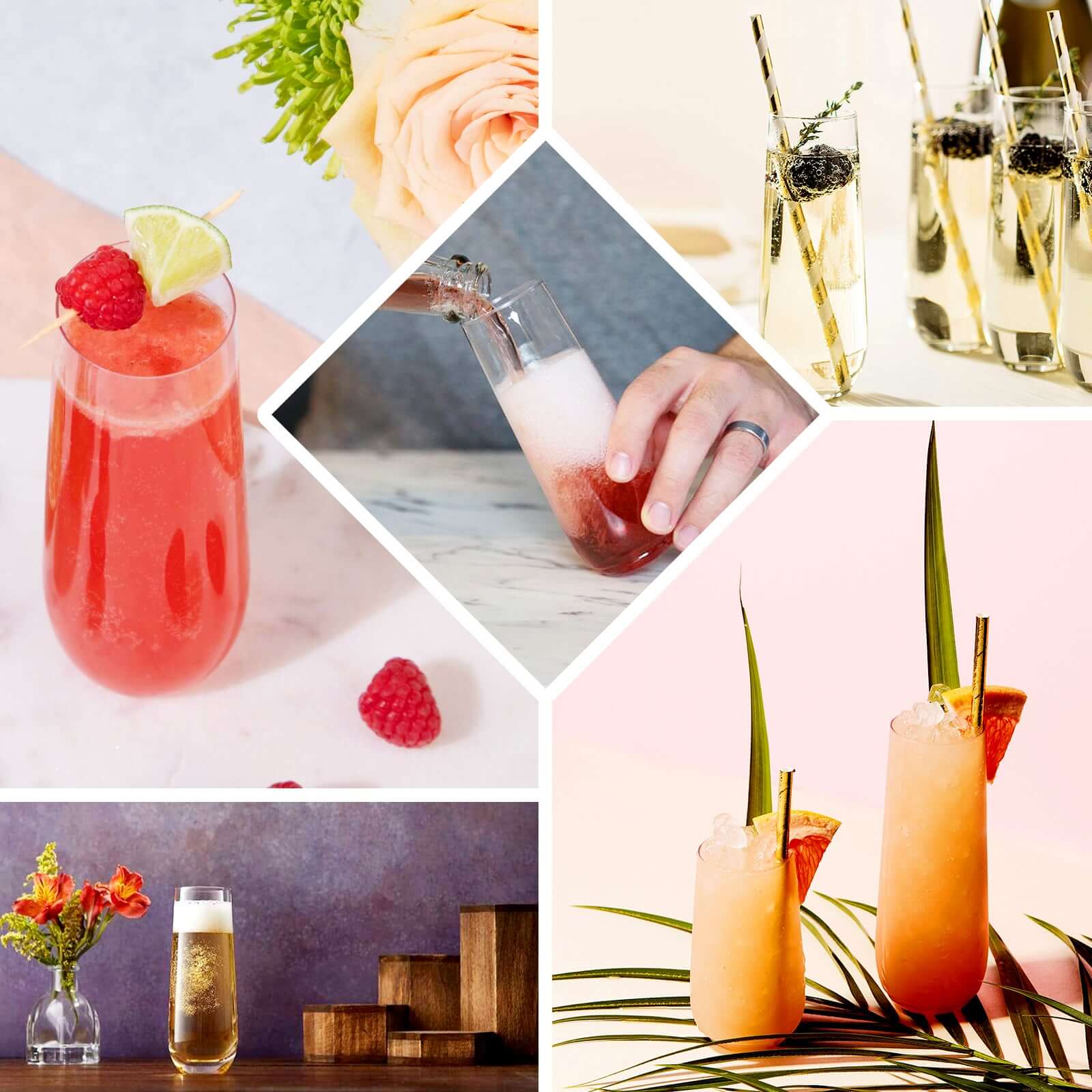 12 Pack Plastic Champagne Glasses in Transparent Dusty Sage Green, Reusable Lightweight Champagne Flutes 9oz - Bell Racket Store