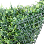 12 Sq. ft. Artificial Boston Fern Eucalyptus Boxwood Greenery Garden Wall, Grass Backdrop Mat, Indoor Outdoor UV Protected Assorted Foliage - 4 Panels - Bell Racket Store