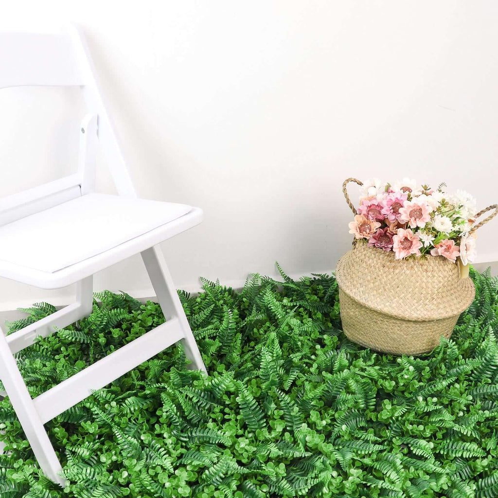 12 Sq. ft. Artificial Boston Fern Eucalyptus Boxwood Greenery Garden Wall, Grass Backdrop Mat, Indoor Outdoor UV Protected Assorted Foliage - 4 Panels - Bell Racket Store