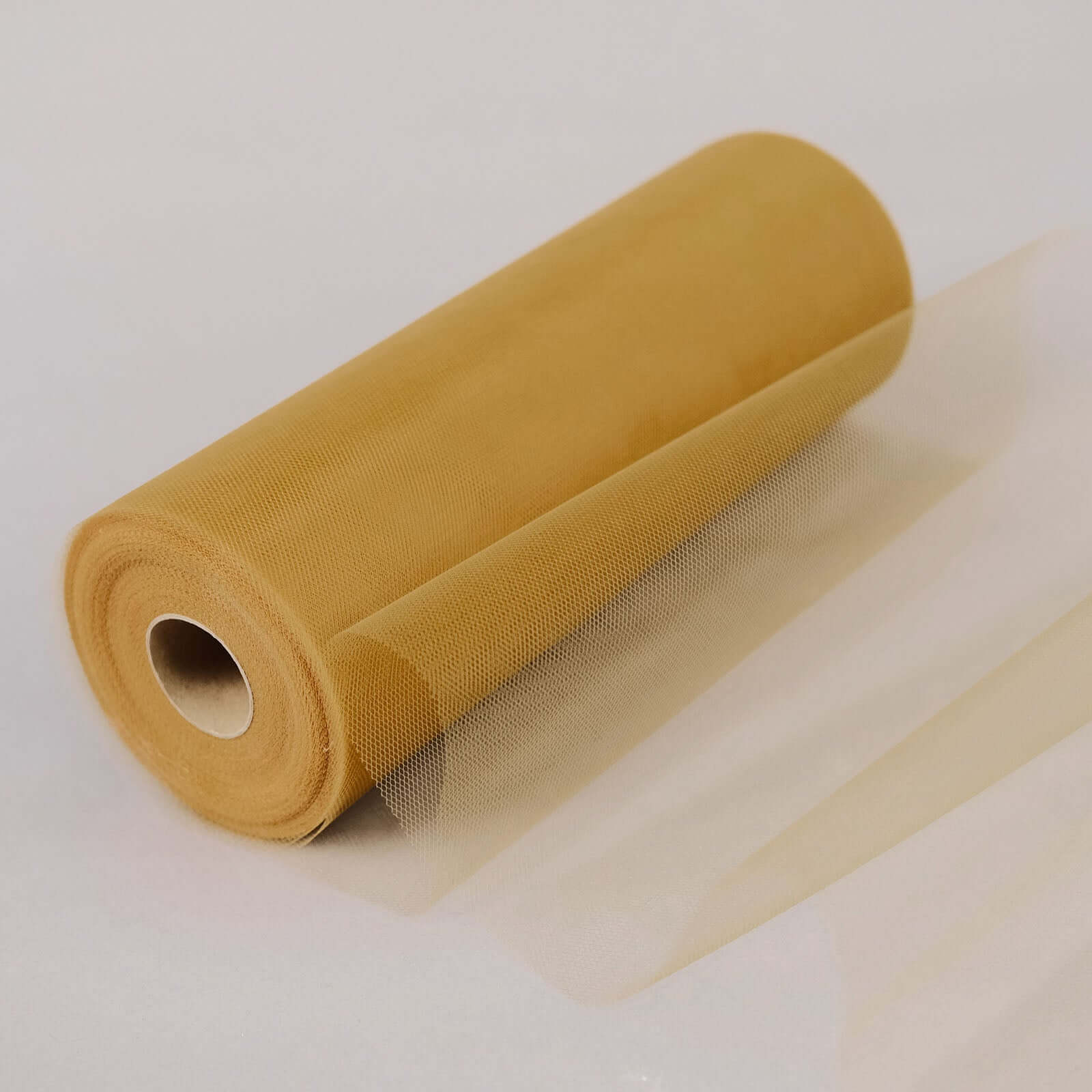 12"x100 Yards Gold Tulle Fabric Bolt, Sheer Fabric Spool Roll For Crafts