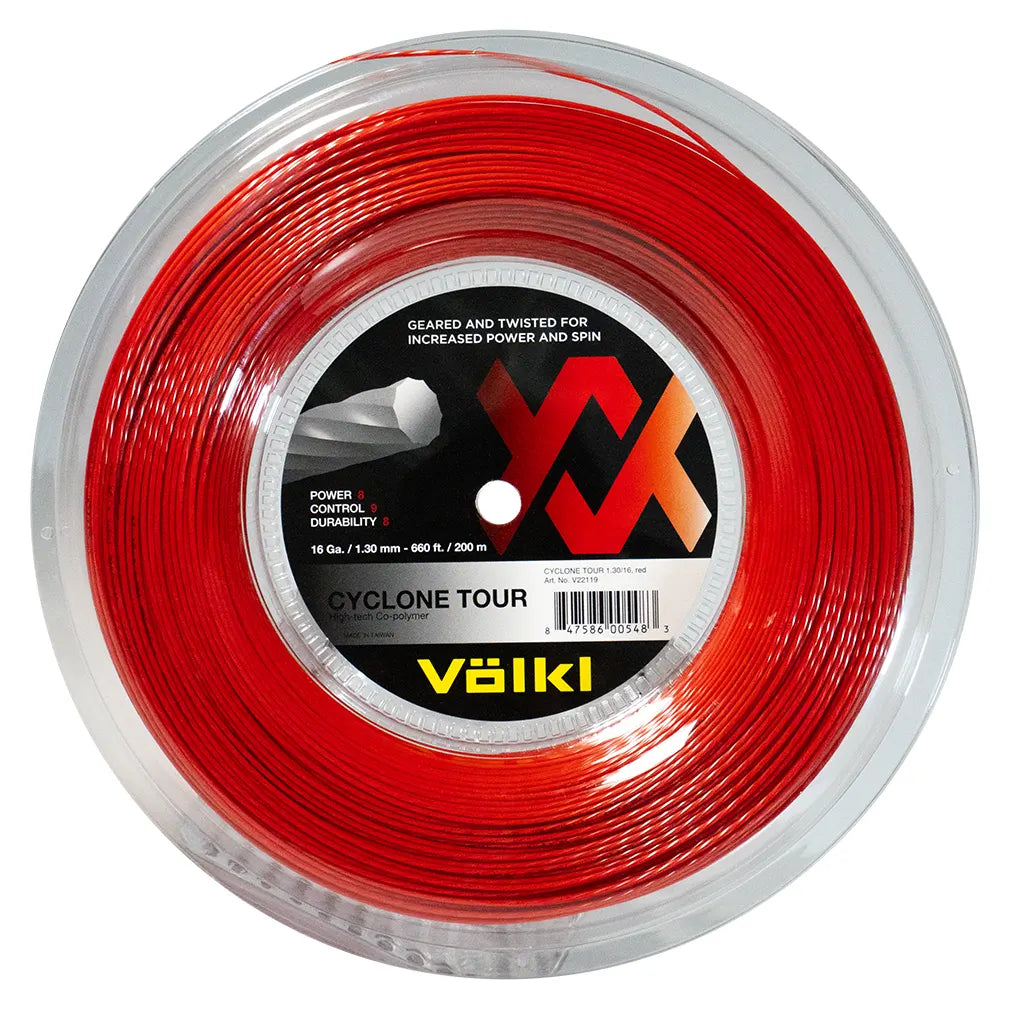 Cyclone Tour 16G/1.30MM Red Reel Tennis String