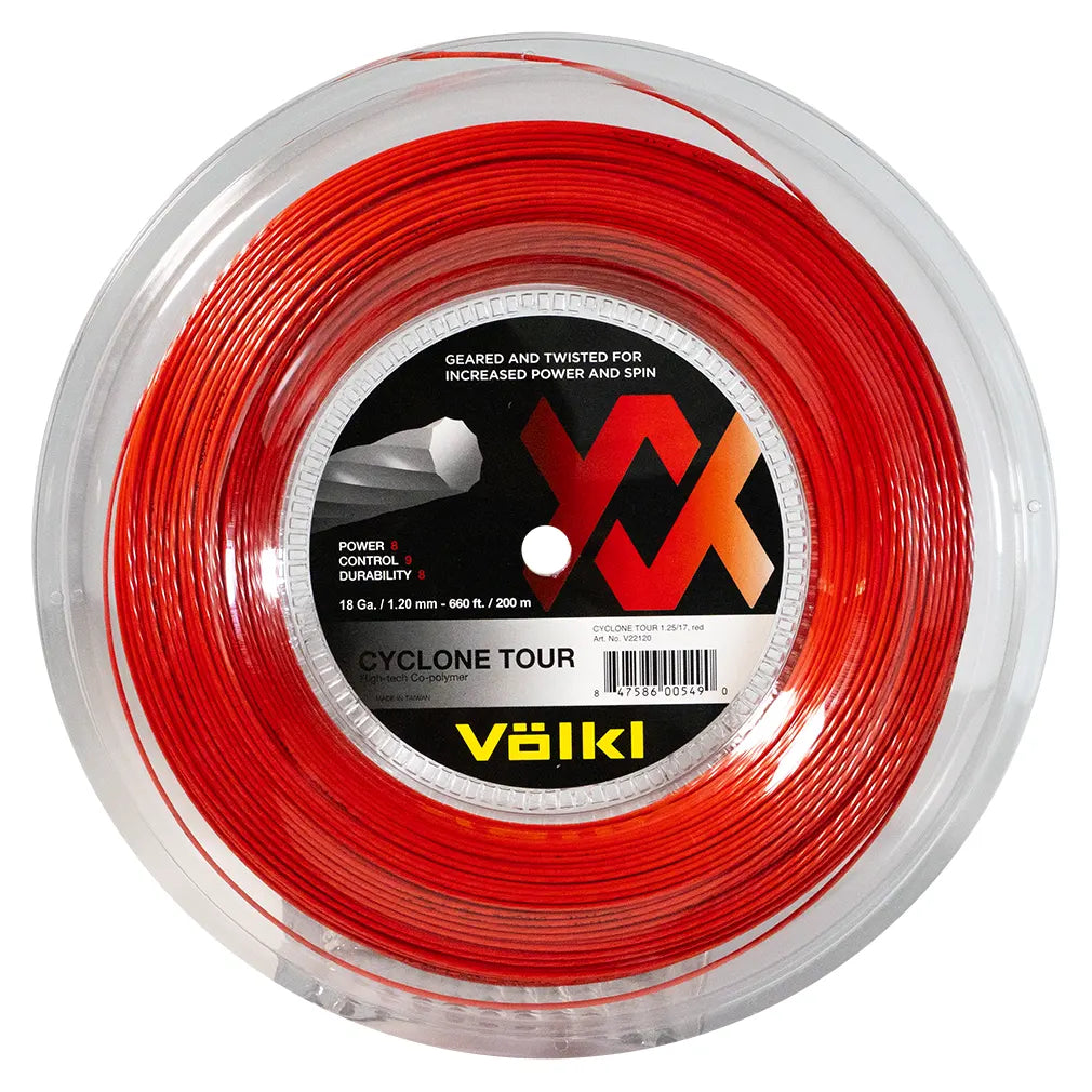 Cyclone Tour 18G/1.20MM Red Reel Tennis String