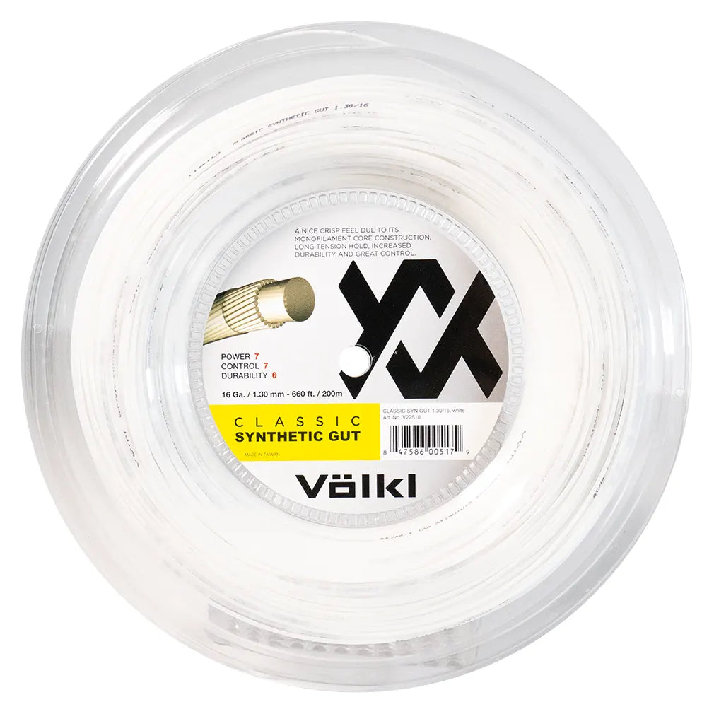 Classic Synethic Gut 16G/1.30 Reel String White