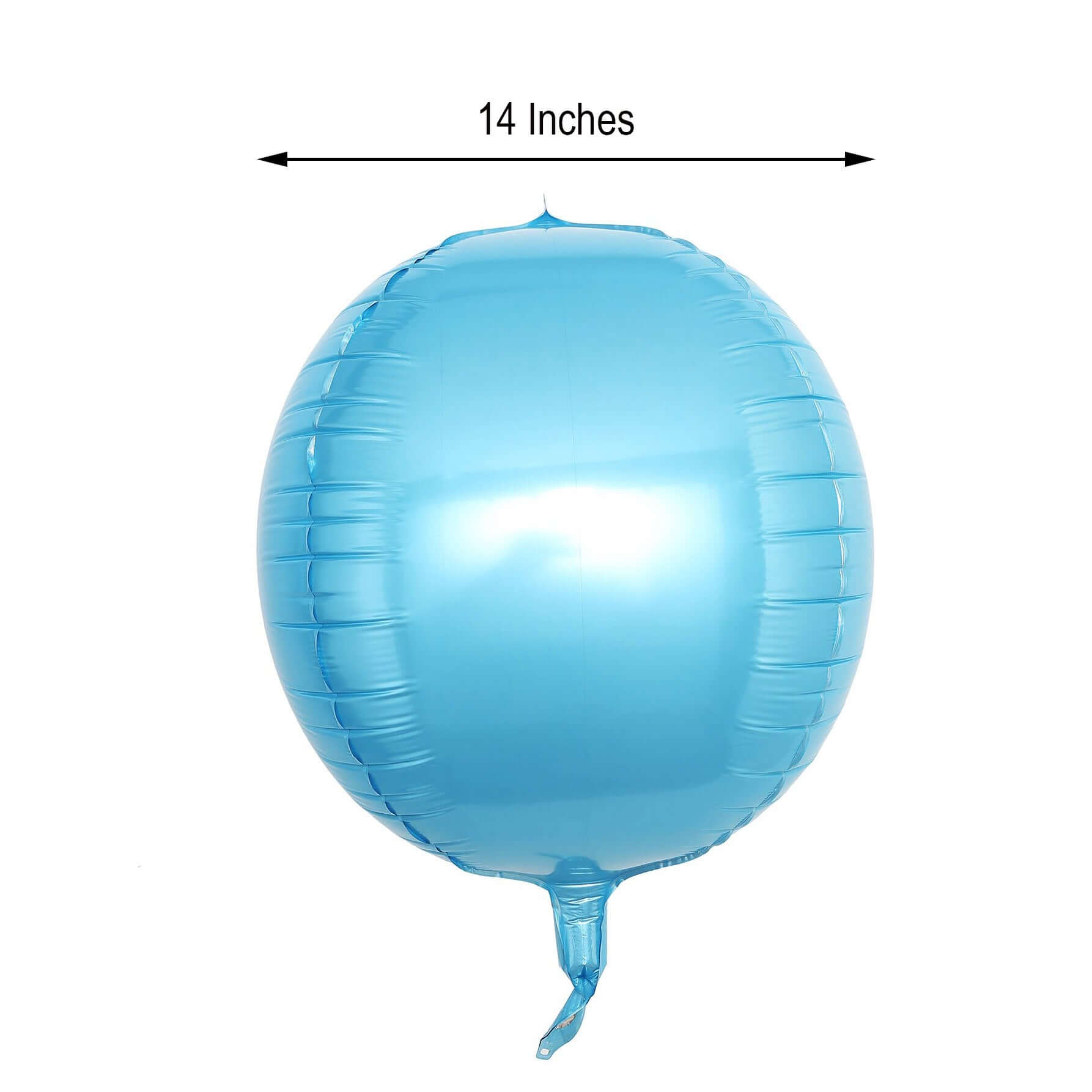 2 Pack 14" 4D Metallic Blue Sphere Mylar Foil Helium or Air Balloons