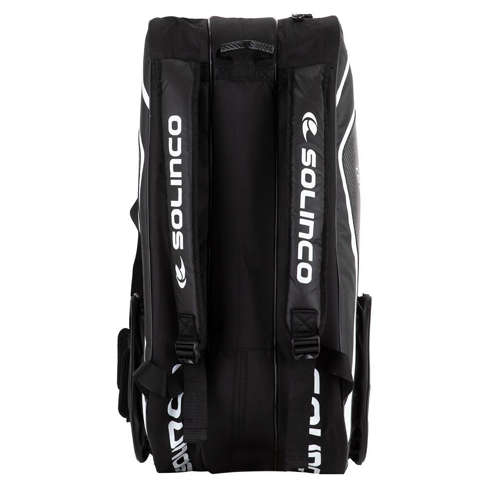 15 - Pack Tour Team Tennis Racquet Bag White and Black with Green Zipper Lining - Bell Racket Store