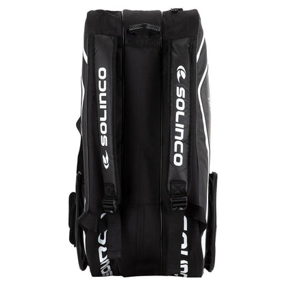 15 - Pack Tour Team Tennis Racquet Bag White and Black with Green Zipper Lining - Bell Racket Store