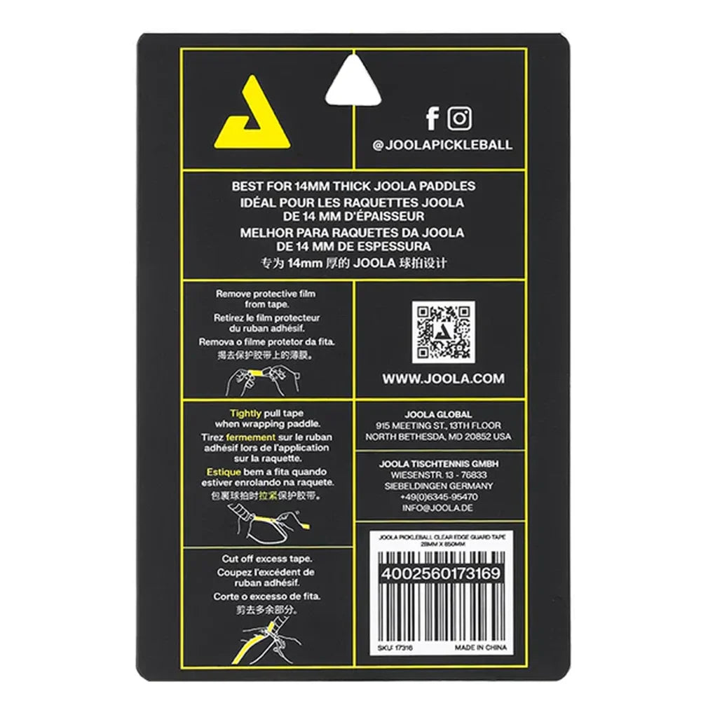 Pickleball Clear Edge Guard Tape 28mm x 850mm