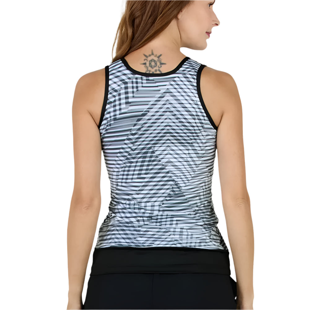 Women's Mysterious Tennis Tank Pencil Lines