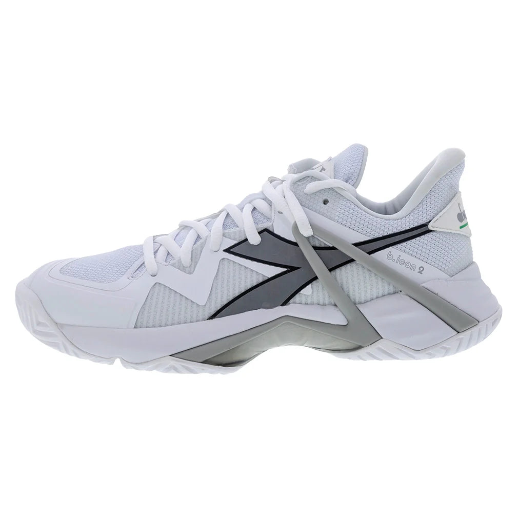 Men's B.Icon 2 AG Tennis Shoes White and Silver