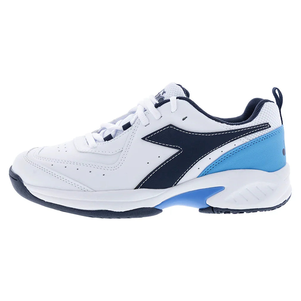 Juniors' S. Challenge 5 SL Tennis Shoes White and Blue Corsair