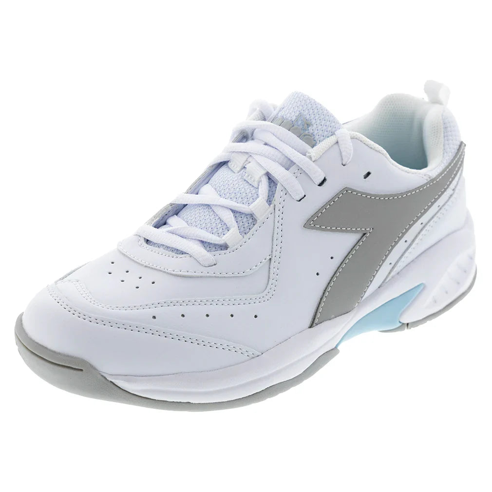 Juniors' S. Challenge 5 SL Tennis Shoes White and Silver