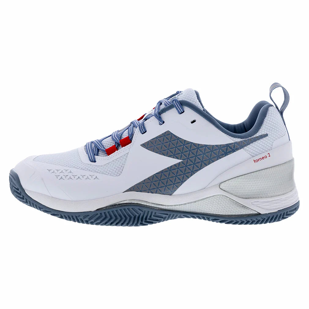 Men's Blushield Torneo 2 Clay Tennis Shoes White and Oceanview