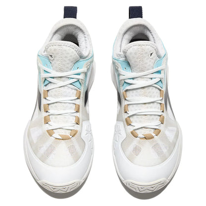 Women's Speed Blushield Fly 4 Tennis Shoes White and Blue Corsair