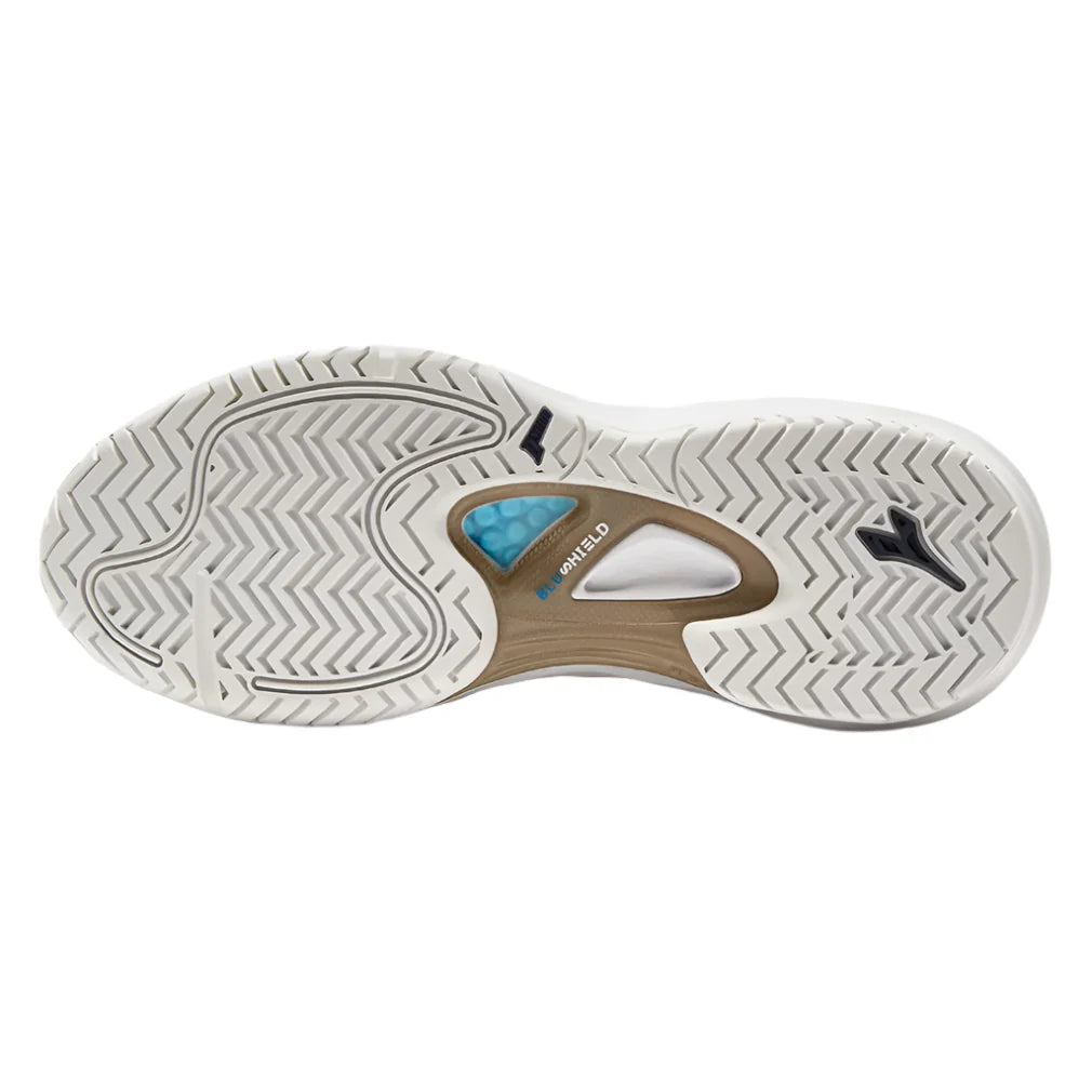 Women's Speed Blushield Fly 4 Tennis Shoes White and Blue Corsair