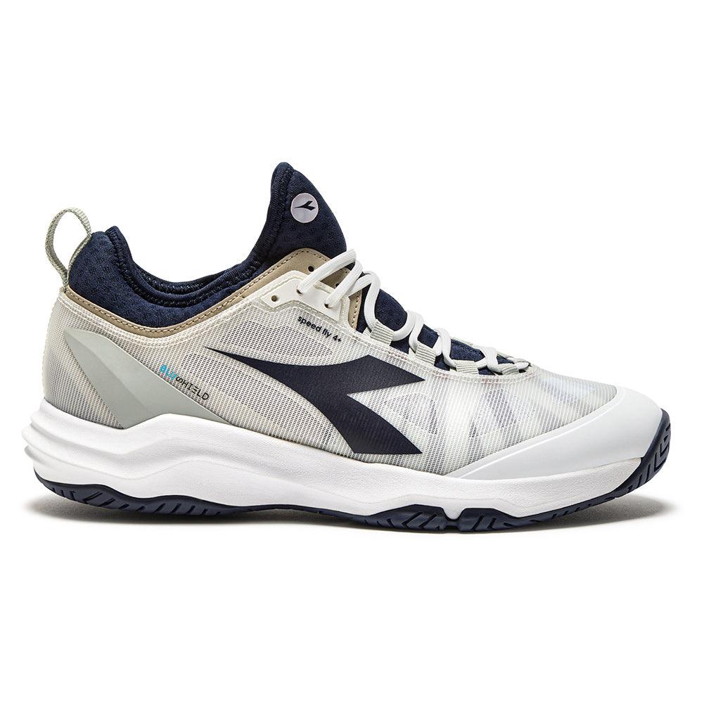 Men's Speed Blushield Fly 4 Tennis Shoes White and Blue Corsair
