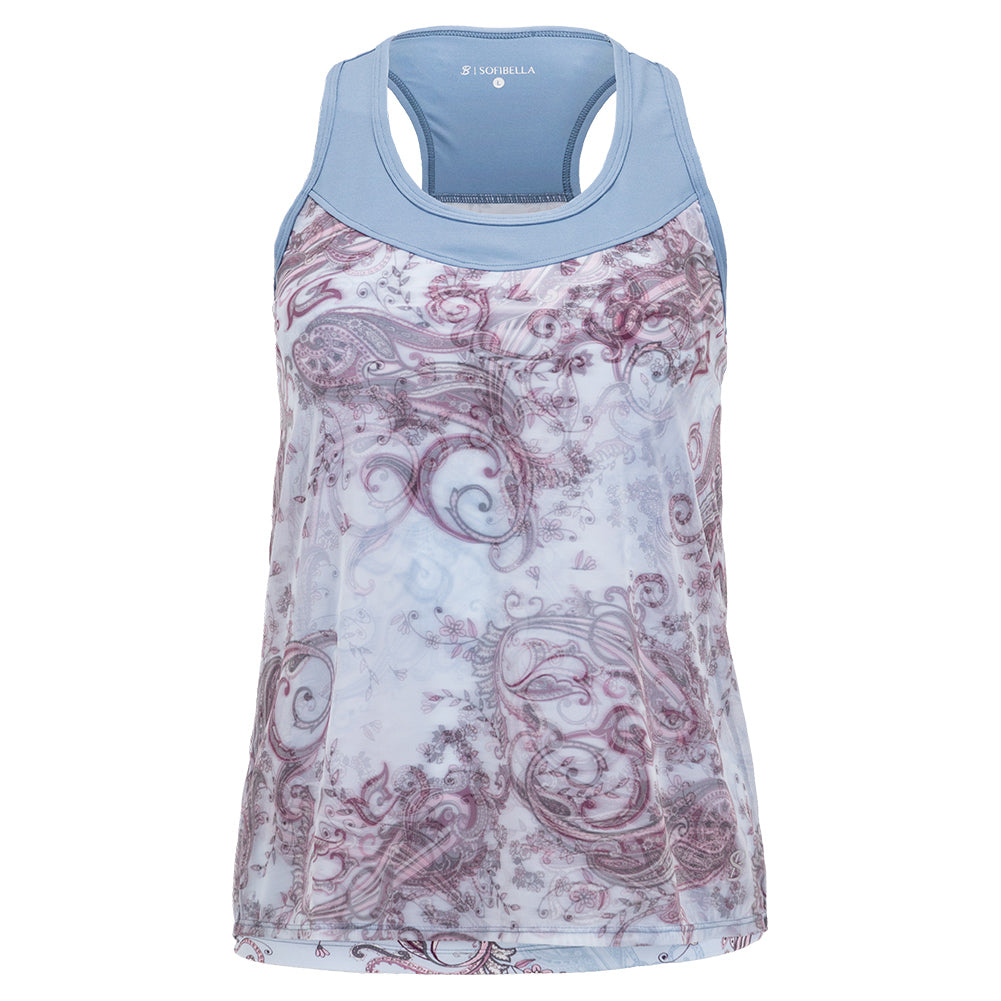 Women's Sweet Shots Racerback Tennis Tank Dancing Paisley