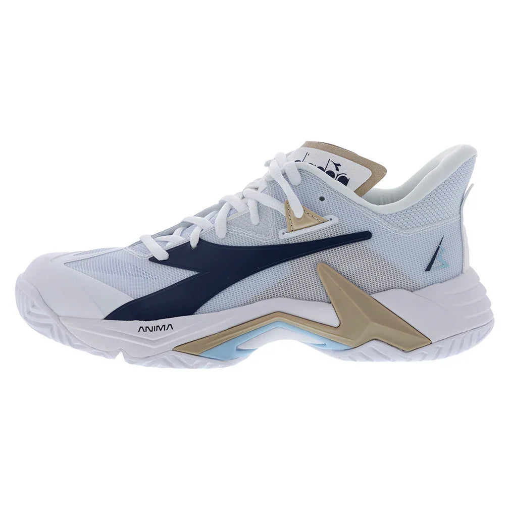 Women's B.Icon 3 Tennis Shoes White and Blue Corsair